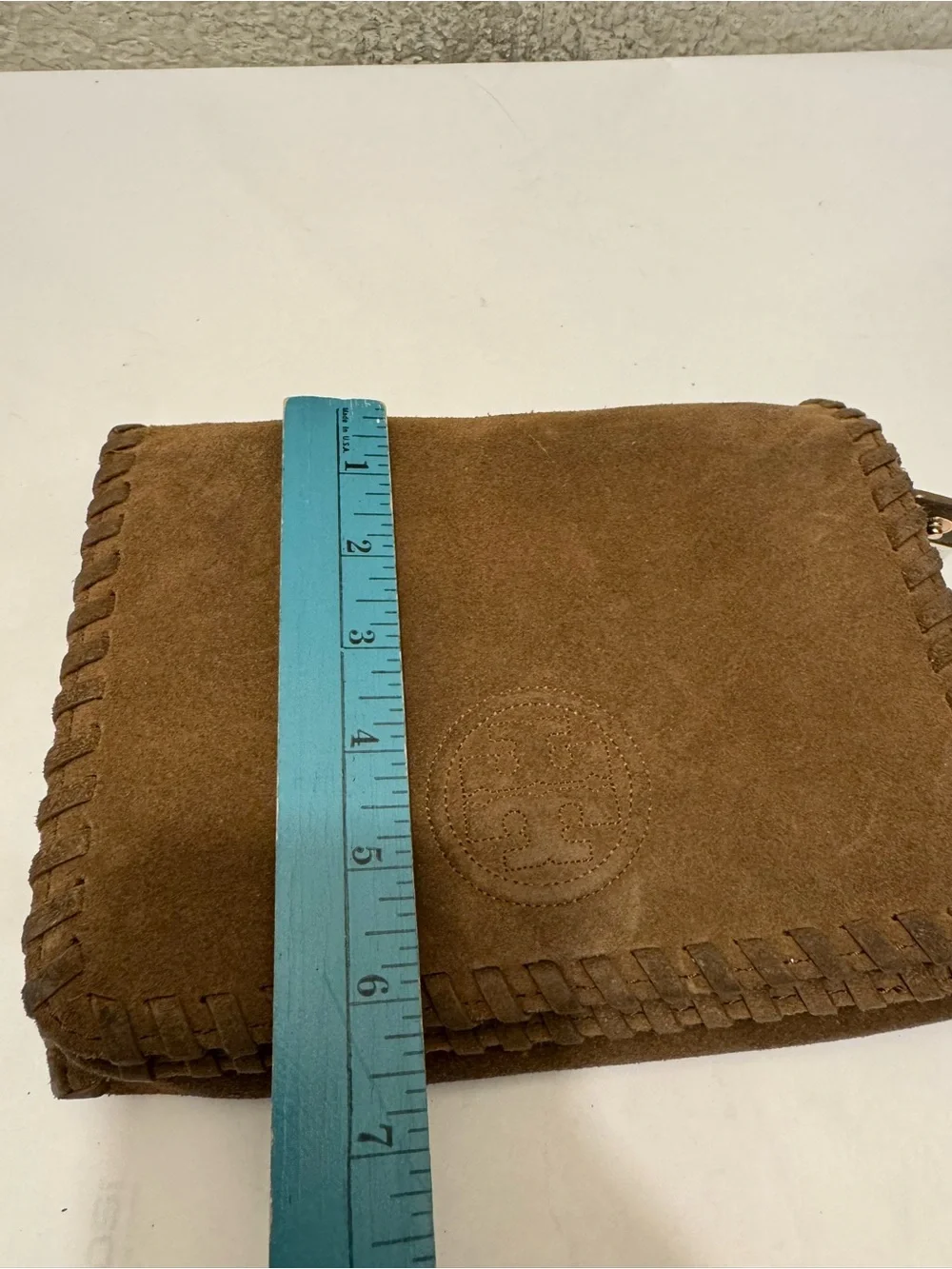 Tory Burch Brown Suede Whipstitched Crossbody